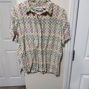 Alfred Dunner Multicolor Checkered Blouse